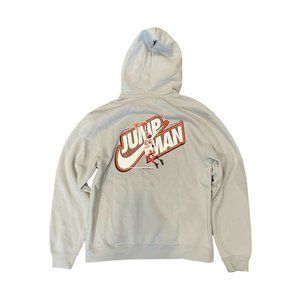 Men's Jordan Jump Man Full Zip Fleece Lined Hoodie Sweatshirt Grey Size Medium